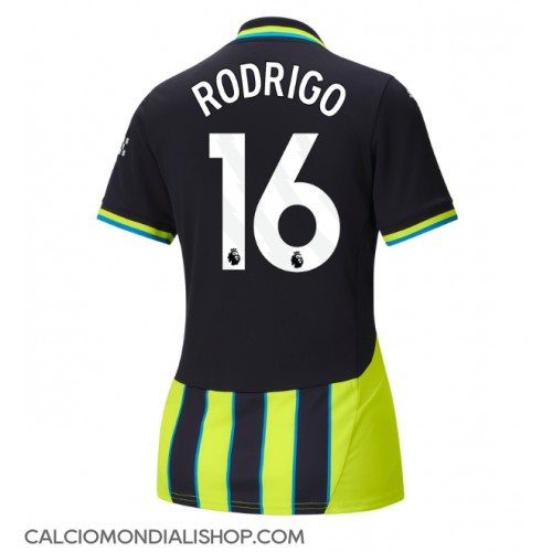 Maglie da calcio Manchester City Rodri Hernandez #16 Seconda Maglia Femminile 2024-25 Manica Corta